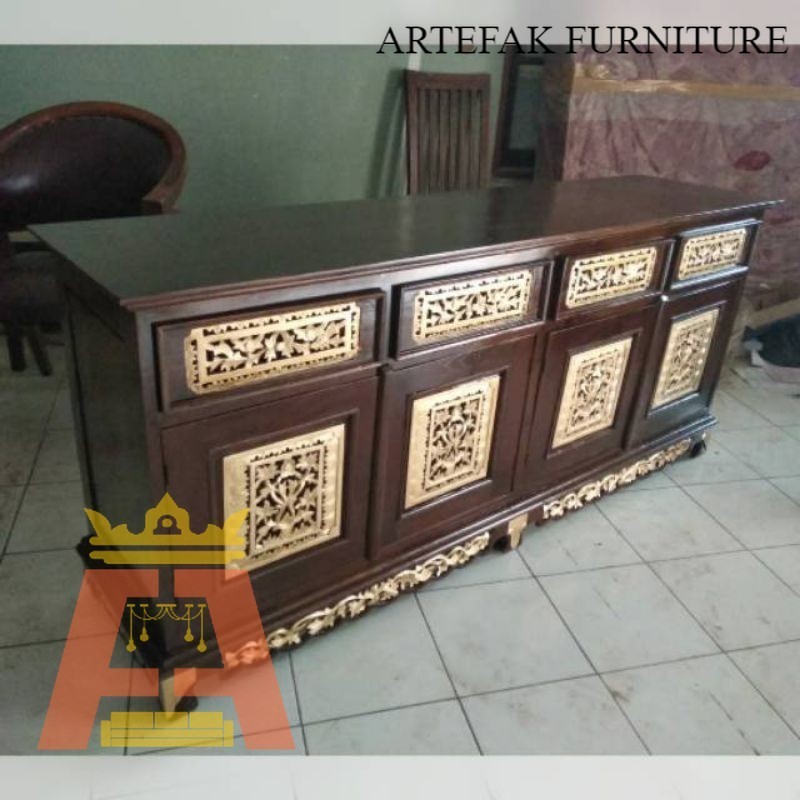 Artefak Furniture Bufet Palembang kayu jati ukir Jepara