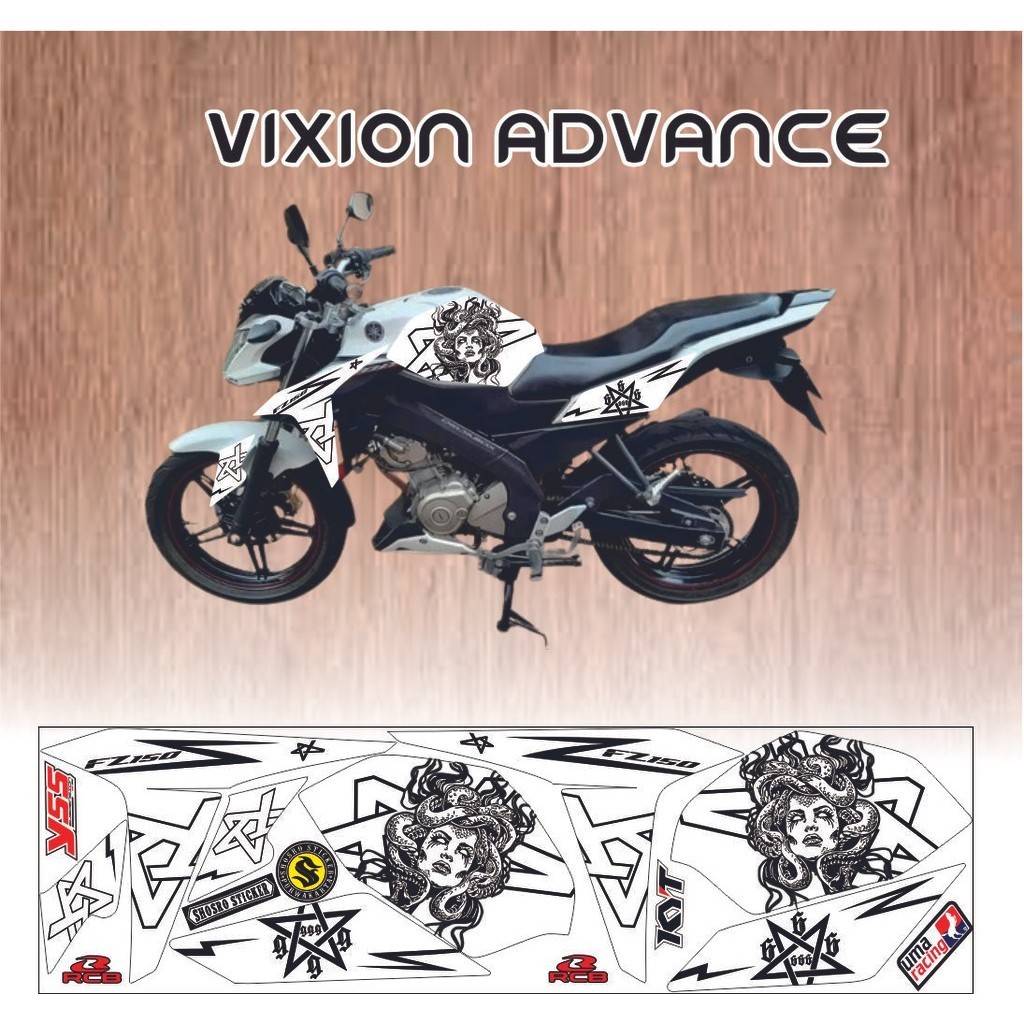 DECAL STIKER DECAL STRIPING LIS BODY MOTOR VIXION ADVANCE  2017 -2018 VARIASI STIKER LIS BODY VIXION