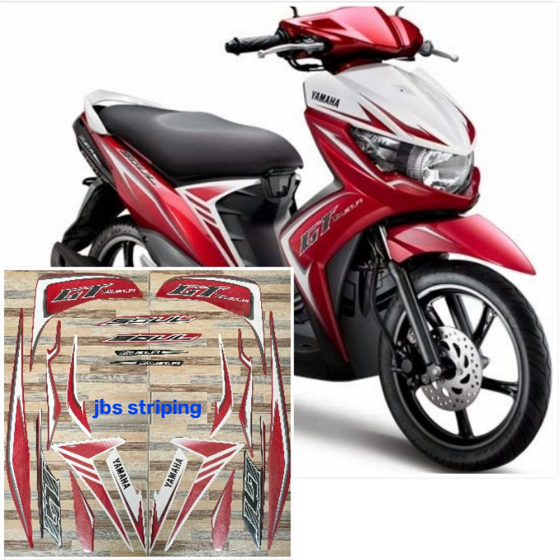 Stiker mio Striping Yamaha Mio soul GT street 115 merah tahun 2013 2014