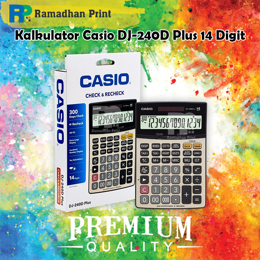 

Casio DJ-240D Plus 14 Digit Calculator Practical Check New Original