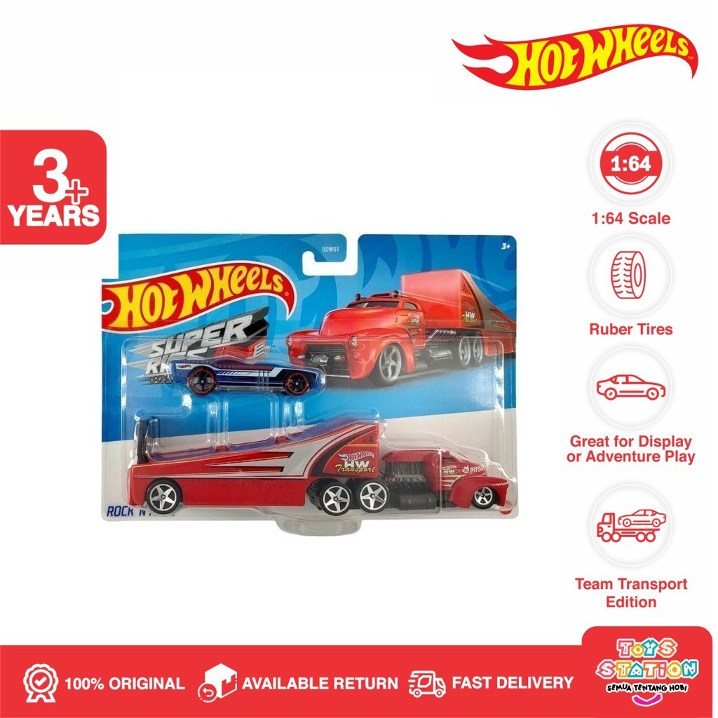 Hot Wheels Super Rigs Rock 'N Race Red - Toyzstatioon