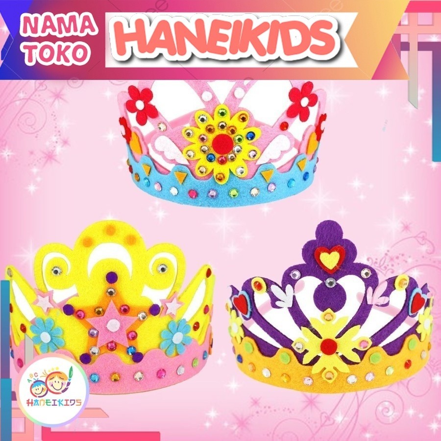 MAINAN ANAK MEMBUAT MAHKOTA ULANG TAHUN DIY ANAK CROWN PRINCESS CRAFT DIY AKTIVITAS MONTESSORI PAUD 