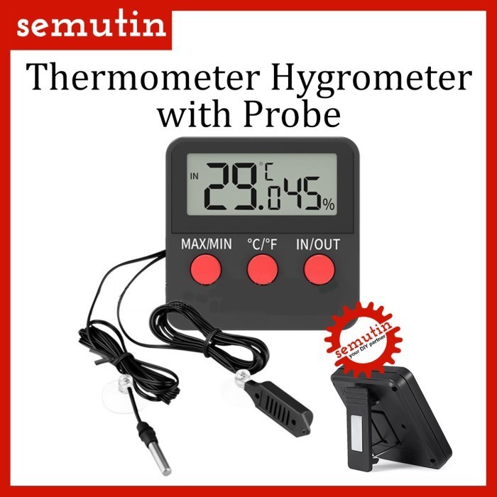 Digital Thermometer Hygrometer with Probe / Termometer Higrometer