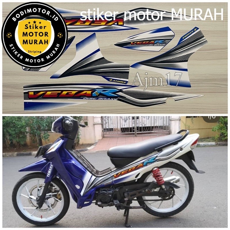 STIKER STRIPING VEGA R LAMA 2005 BIRU PUTIH Lis polet