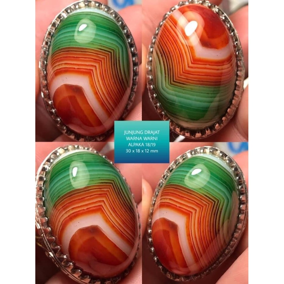 Cincin Batu Akik Natural Gambar Yaman Chalsedony Motif Unik Antik 7