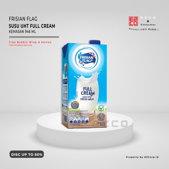 

FRISIAN FLAG / BENDERA SUSU UHT FULL CREAM KEMASAN 946 ML