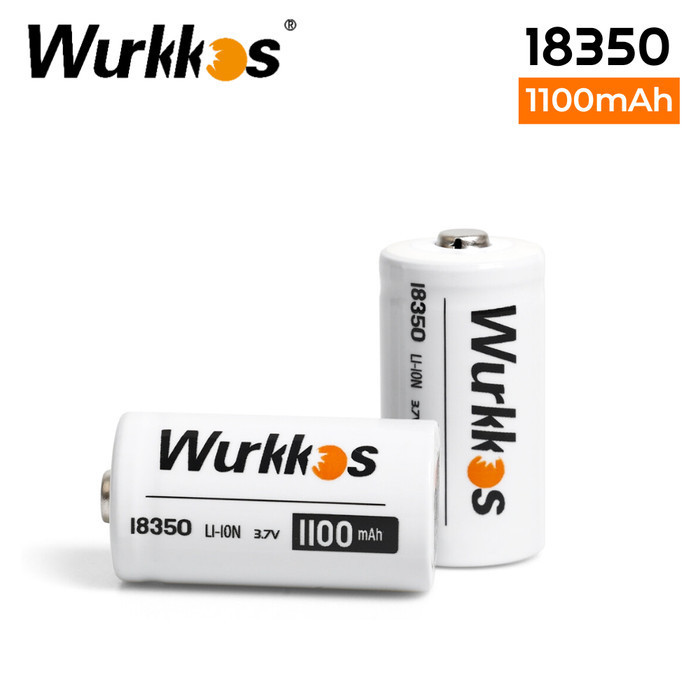 WURKKOS BATERAI 18350 1100mAh HIGH CAPACITY 3.7 Volt SENTER LED MINI
