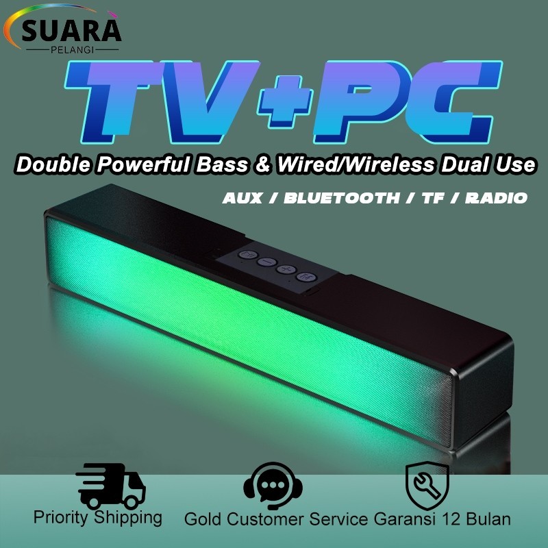 SPEAKER PC TV F006 200WATT TV&PC BASS Speaker Bluetooth Soundbar Super Bass RGB Robot 2 Speakers Jbl