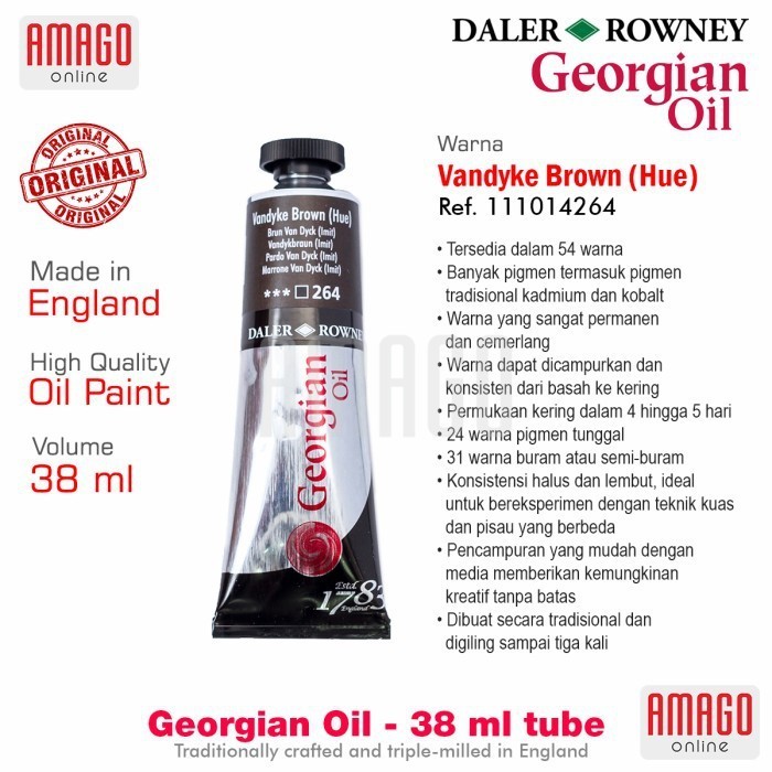 

DALER-ROWNEY Georgian Oil 38 ml - Cat Minyak Lukis - Vandyke Brown Hue - 111014264