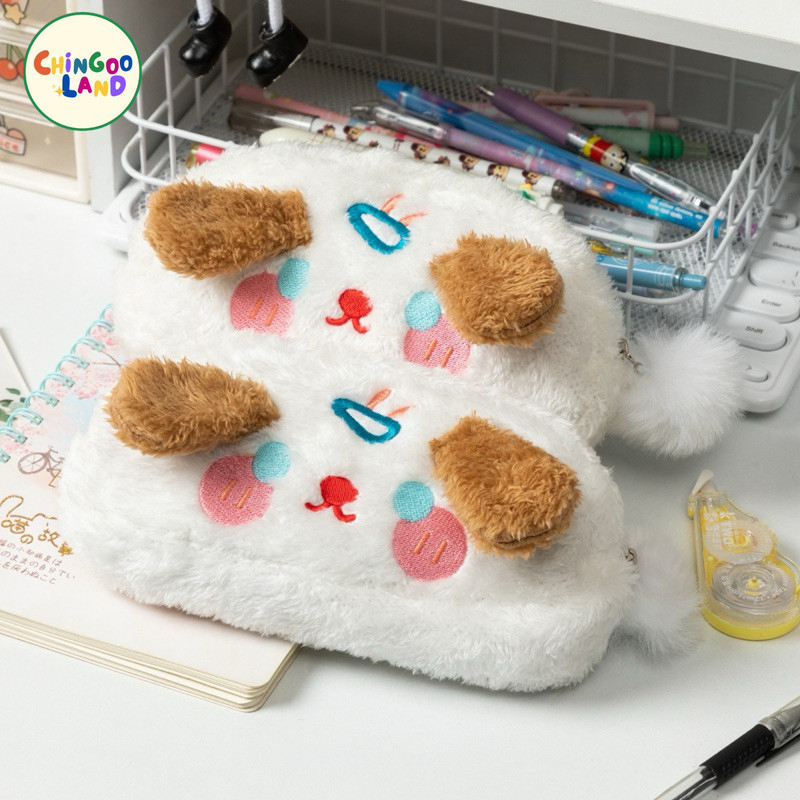

Chingooland Kitsune Pouch Kotak Pensil Tempat Tas Dompet Multifungsi Boneka Bulu