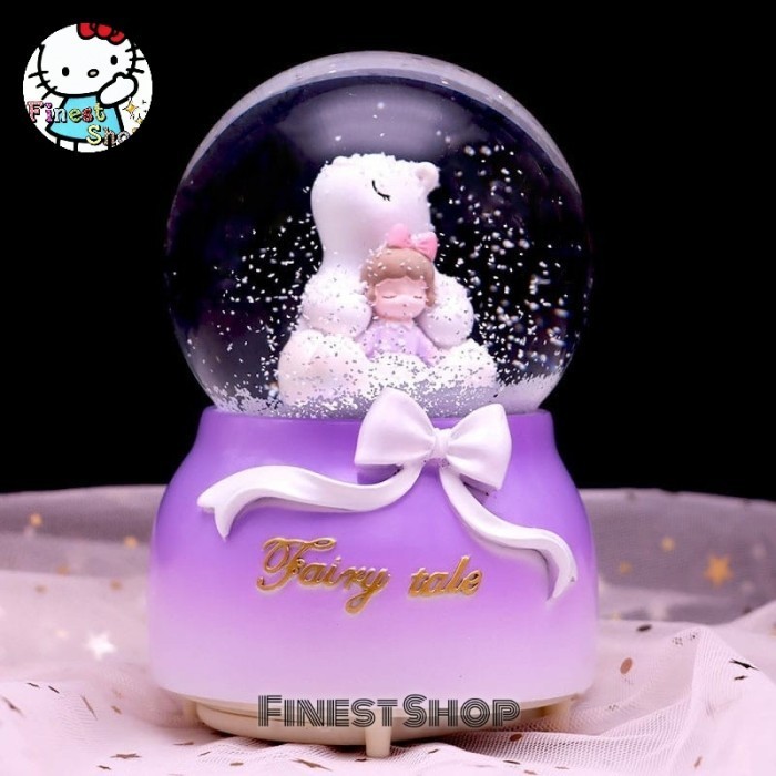 Snowball Sanrio Kotak Musik Melody Bola Salju Kuromi Cinnamo Music Box - My Bear