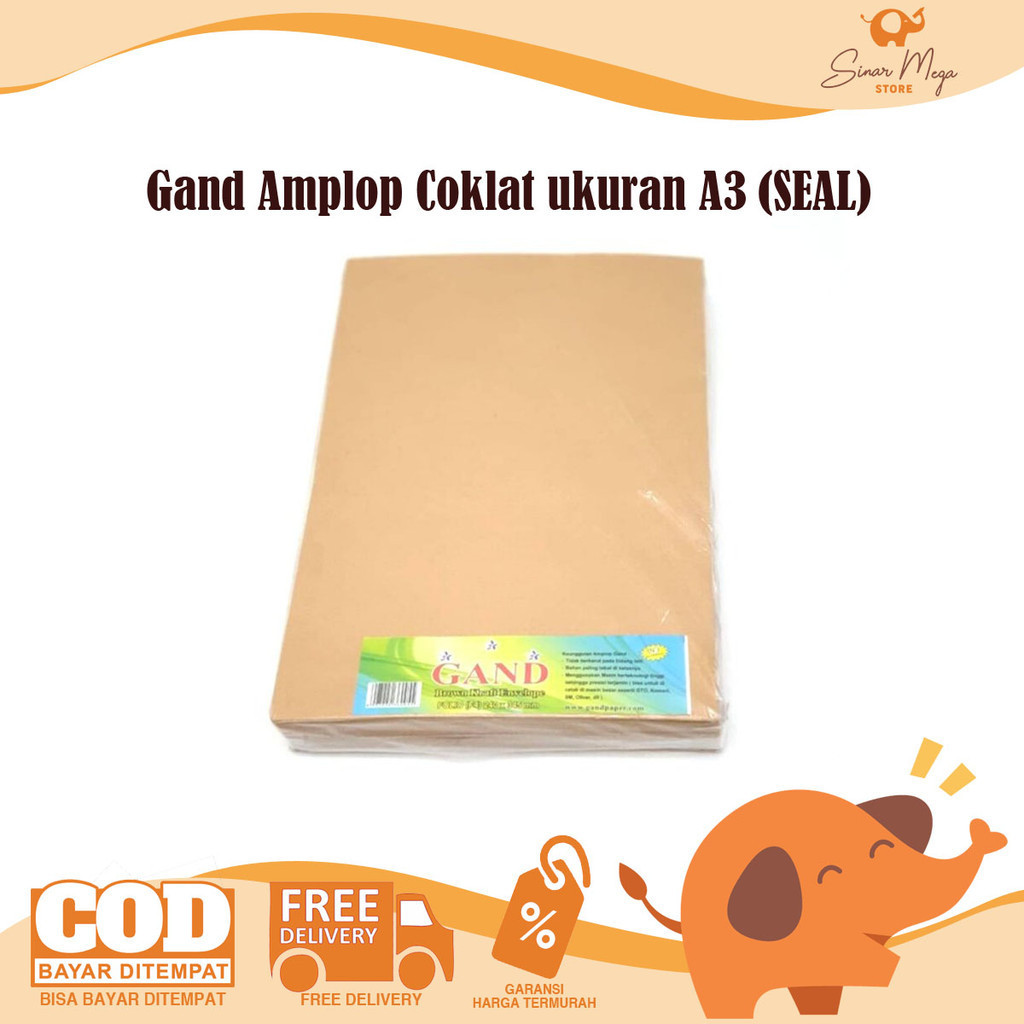 

Amplop Coklat Gand A3 33 X 43 cm Seal PAK / Amplop Coklat Ukuran A3