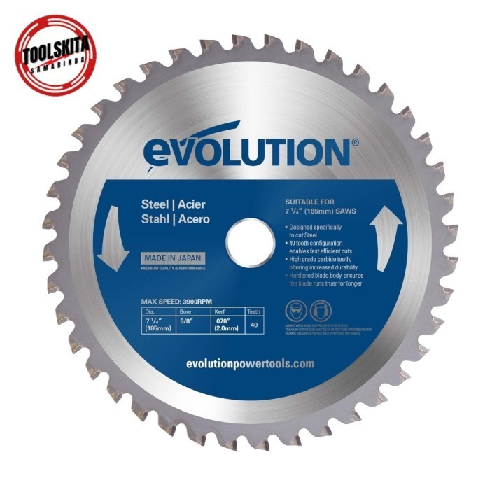 Circular Saw Blade Evolution 7-1/4 in. 40T 185BLADEST Steel & Metal