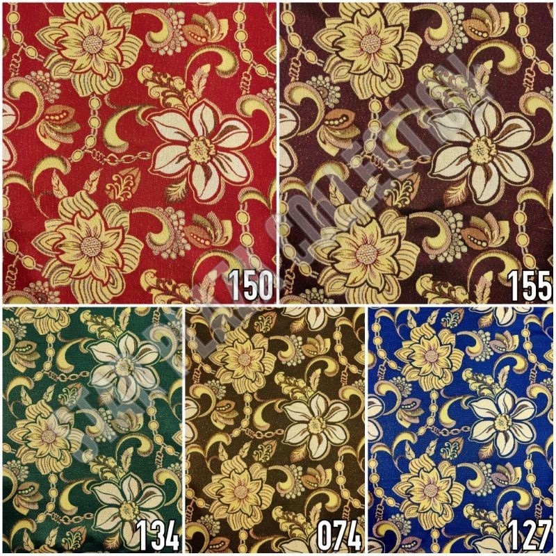 PROMO Kain Hikaron Gold Benang Emas Sofa / Kursi / Jok Meteran Motif Bunga Kembang - Francesco cod g