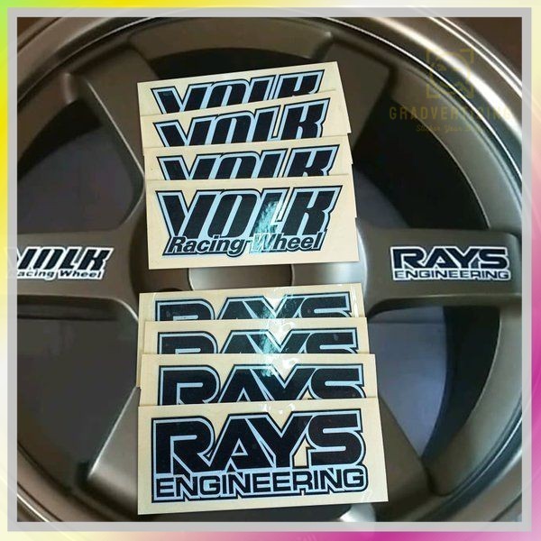 Stiker Velg Mobil Volk Rays Engineering TE37 cutting sticker volk rays velg mobil