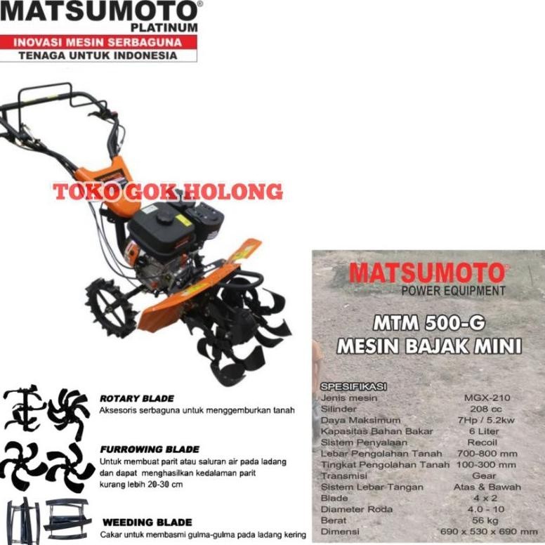 Ready Traktor Cultivator MTM 500G|Matsumoto|Mesin Pertanian|Traktor mini