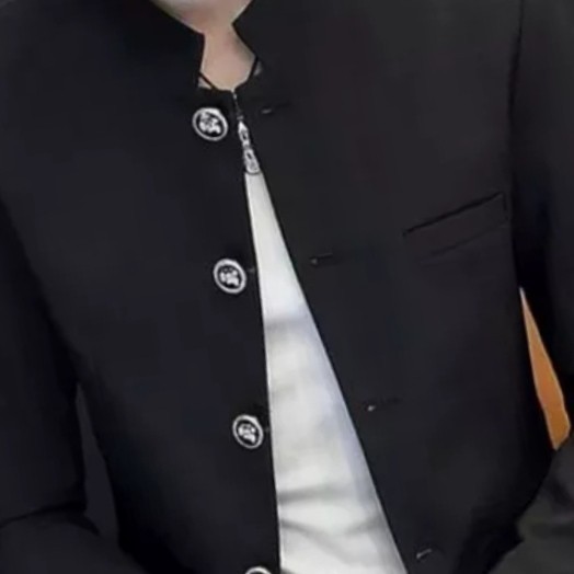 Jasko viral semi mandarin Jas koko Baju muslim pria dewasa warna hitam - kancing putih, M