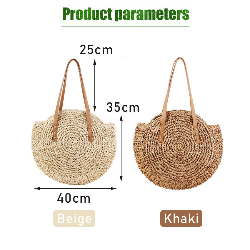 Ins Straw Shoulde Bag Bali Tas Rotan Rami Pantai Wanita Besar