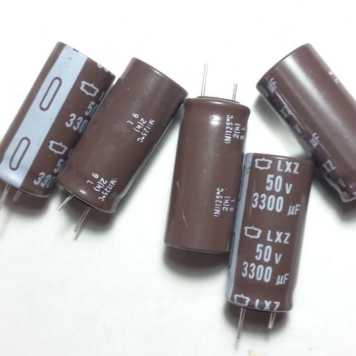 kapasitor nippon chemicon 3300uf 50v elko elco capasitor 3300 uf 50 v 3300/50 3300uf/50v Fajar elekt