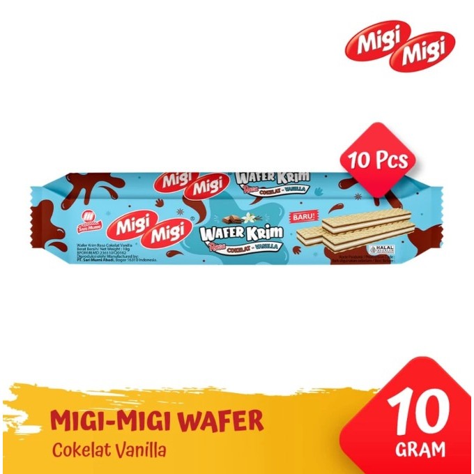 

Migi Migi Wafer Krim - Vanila Coklat [1 Pack @ 10 Pcs]