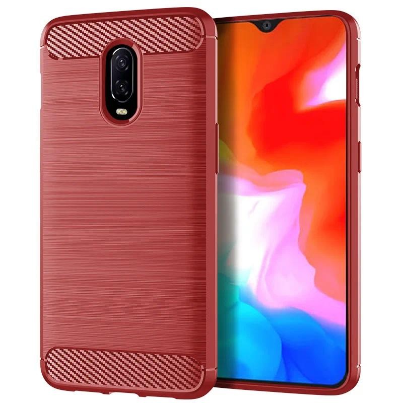 Casing HP Oneplus 6T 1+6t Phone Oneplus6t One Plus 6t Casing TPU Tekstur Serat Karbon Silikon Lembut