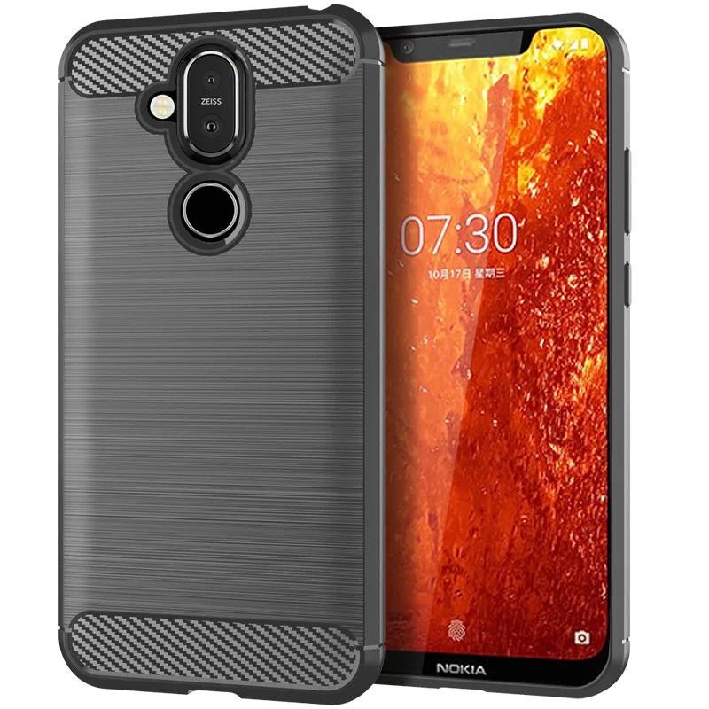 New Phone case Nokia X7 nokia8.1 Phone nokia 8.1 x7 Back cover Soft Carbon Fiber Texture TPU Case Ha