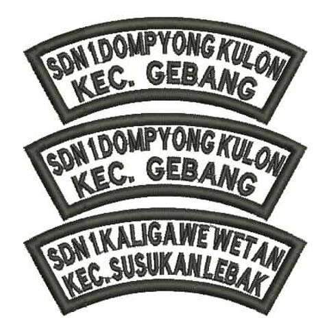 Bordir BORDIR SEKOLAH, NAMA SEKOLAH BORDIR, BADGE SEKOLAH, BET SEKOLAH, LOKASI SEKOLAH BORDIR