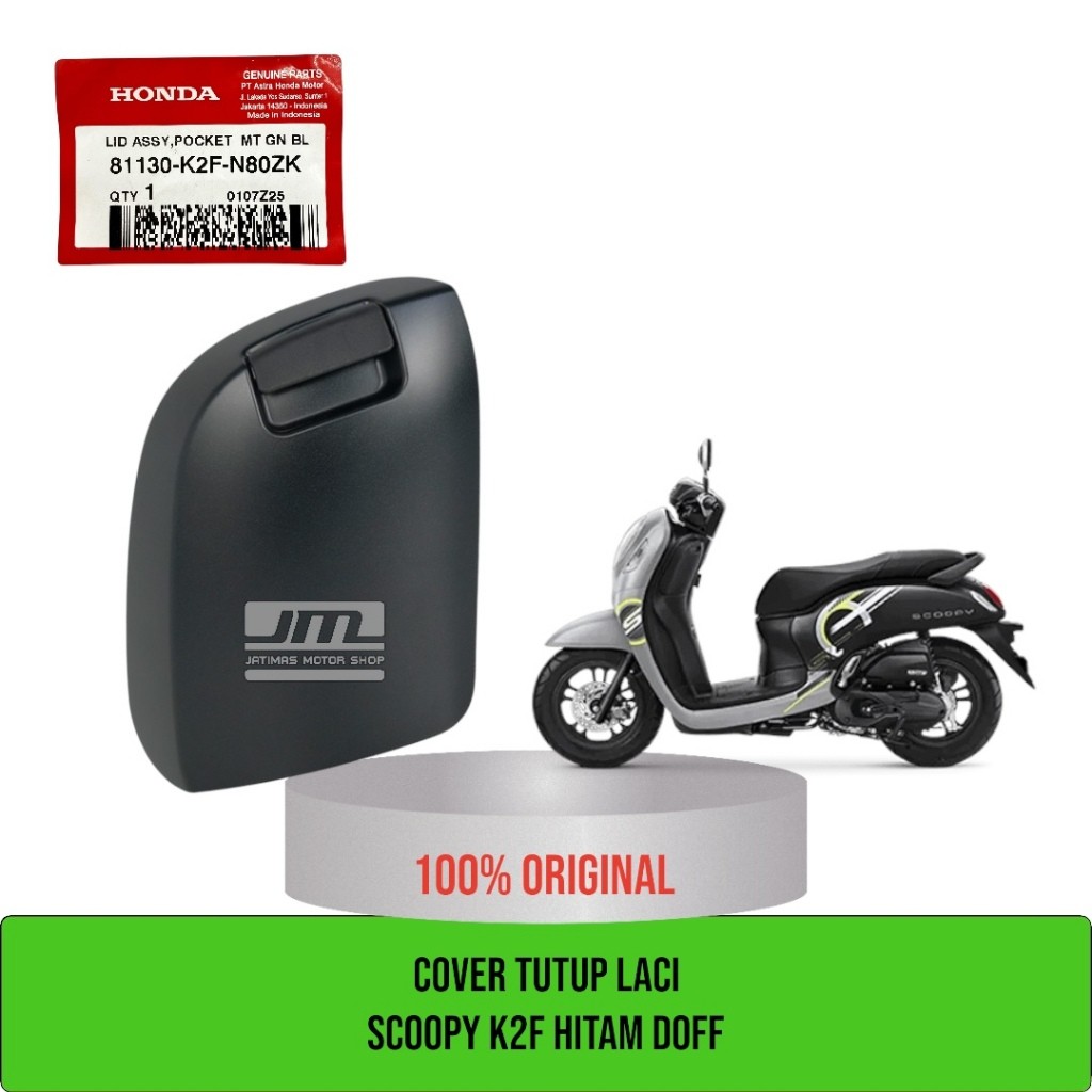 Cover tutup laci scoopy K2F hitam doff 81130-K2F-N80ZK