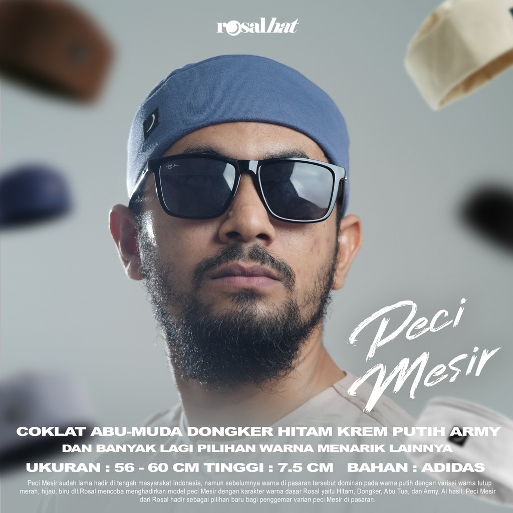 Rosal Peci Mesir Peci Kopiah Songkok Kopeah Topi Haji Sholat Muslim Shalat Santri Desain Unik Lebara