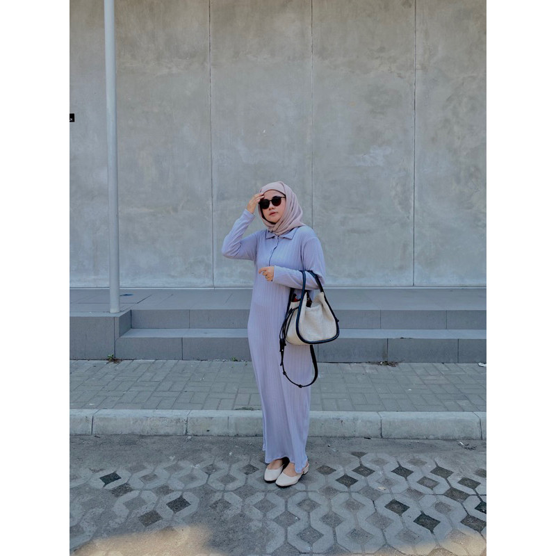 DF56TG Pure Polo Dress Knit Busui BIG size