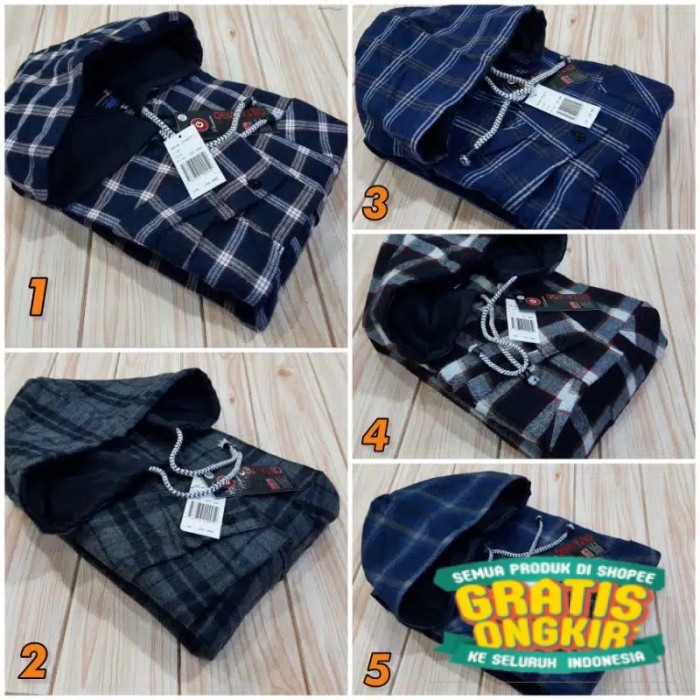 TPK/Kemeja Flannel Hoodie Distro Bandung Pria/Wanita Bisa Bayar di Tempat - HABIS, XXL/ bsar jumbo m