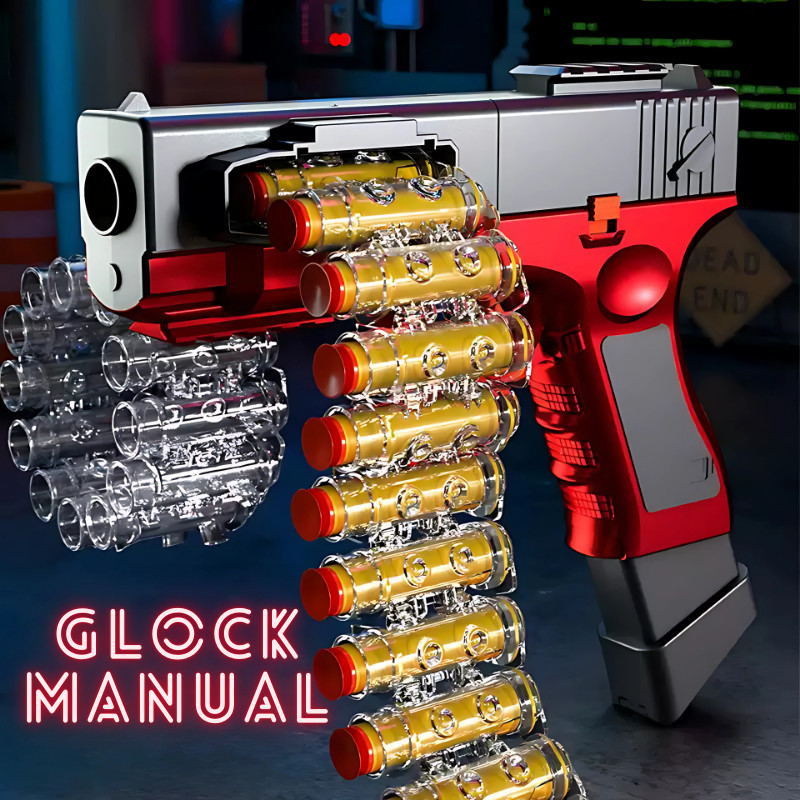 Toy Studio Mainan Anak TOY GUN GLOCK Tembakan Blaster Kokang EVA Soft Bullet Series Peluru Karet