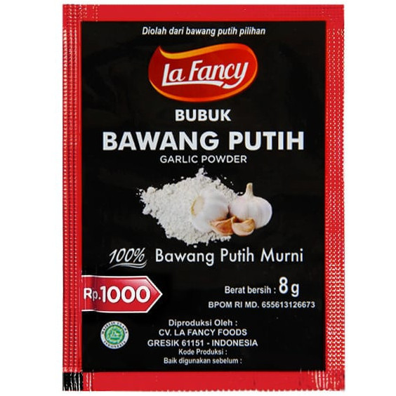 

Al Permata La Fancy Foods Bawang Putih Bubuk 8gr - Bumbu Rempah 100% Ori