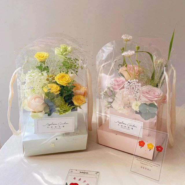 

KEMASAN BOX BUCKET BUNGA MOTHERS DAY BAHAN PVC TRANSPARAN/BOX LIPAT UNTUK BOUQUET BUNGA/KOTAK GIFT