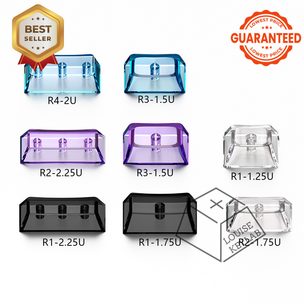 Keycaps Cherry 1.25U 1.5U 1.75U 2.0U 2.25U 6.25U PC Glossy Clear Crystal Tebal mechanical keyboard M