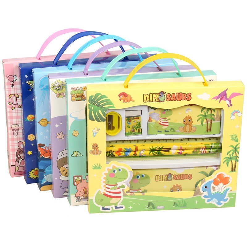 

Ay00! SET STATIONERY ISI TEMPAT PENSIL 7 IN 1, BUKU CATATAN MINI, PENSIL, RAUTAN, PENGHAPUS DAN