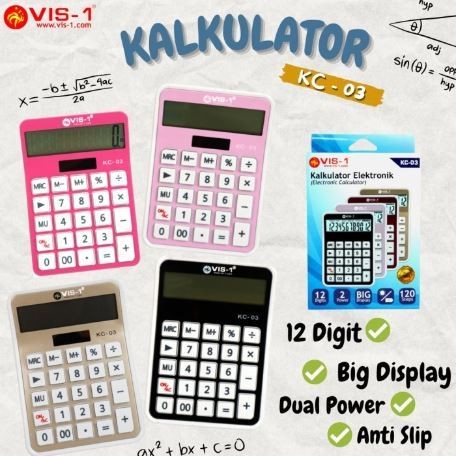 

Kalkulator 12 Digits KC-03 VIS-1 / Kalkulator Hitung