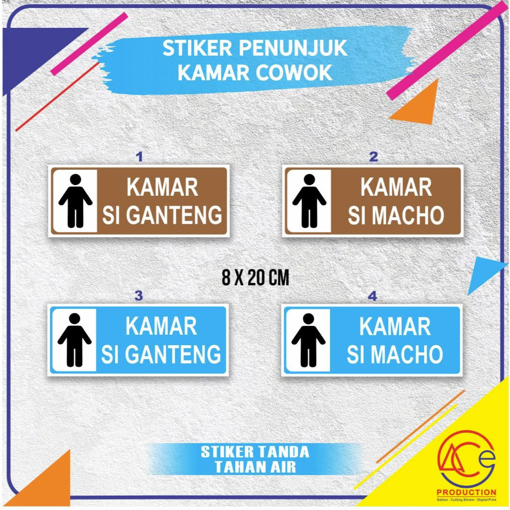 

STIKER KAMAR COWOK STICKER SIGN KAMAR GANTENG