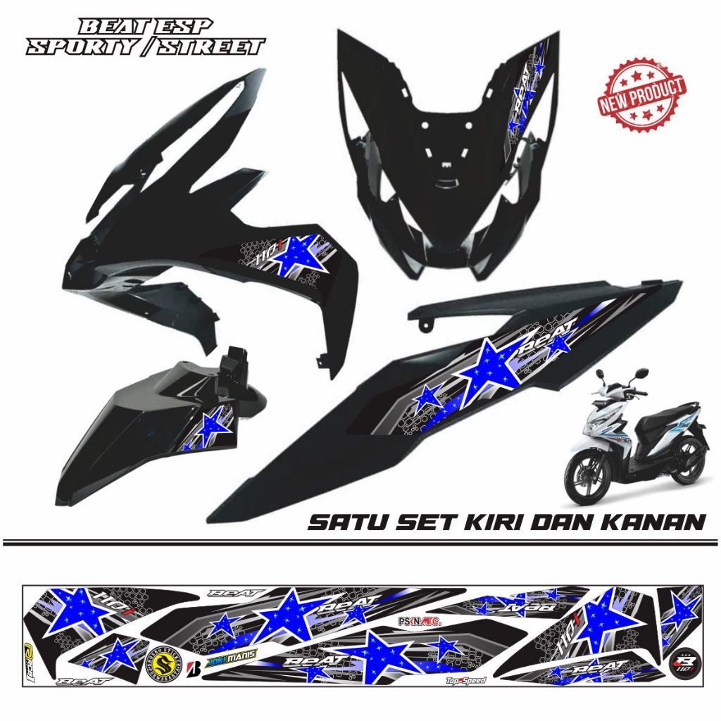 STIKER MOTIF TERBARU / STIKER BEAT ESP / BEAT STREET / BEAT SPORTY STIKER MOTOR