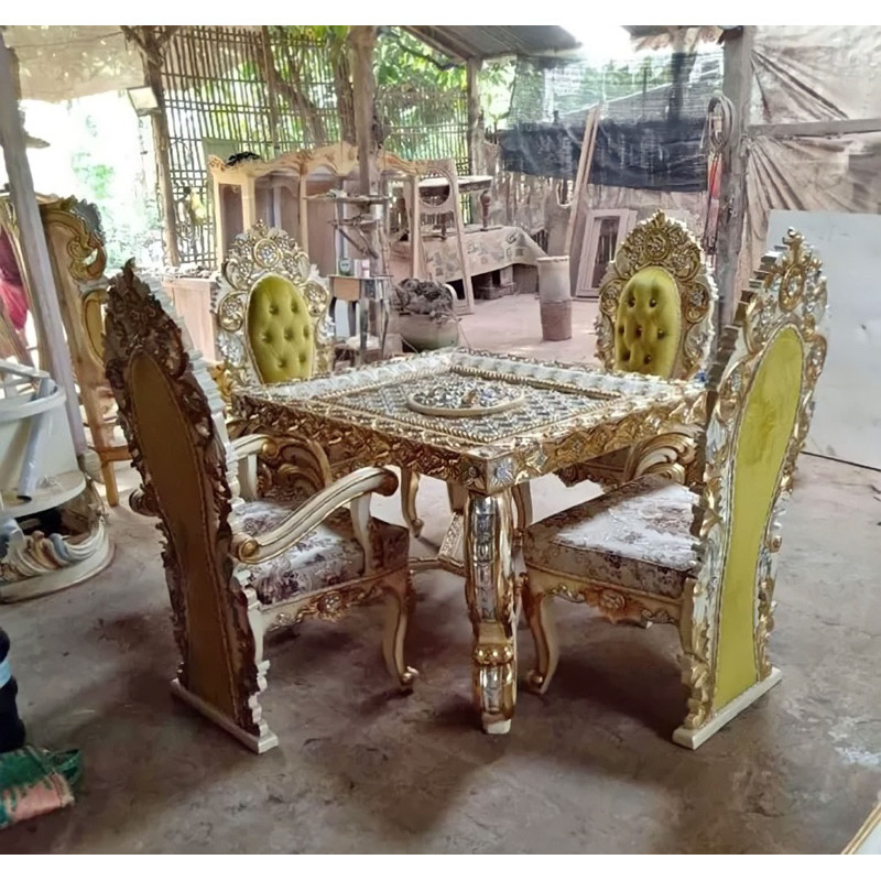 Set meja makan mewah kayu jati set meja makan ukir mewah
