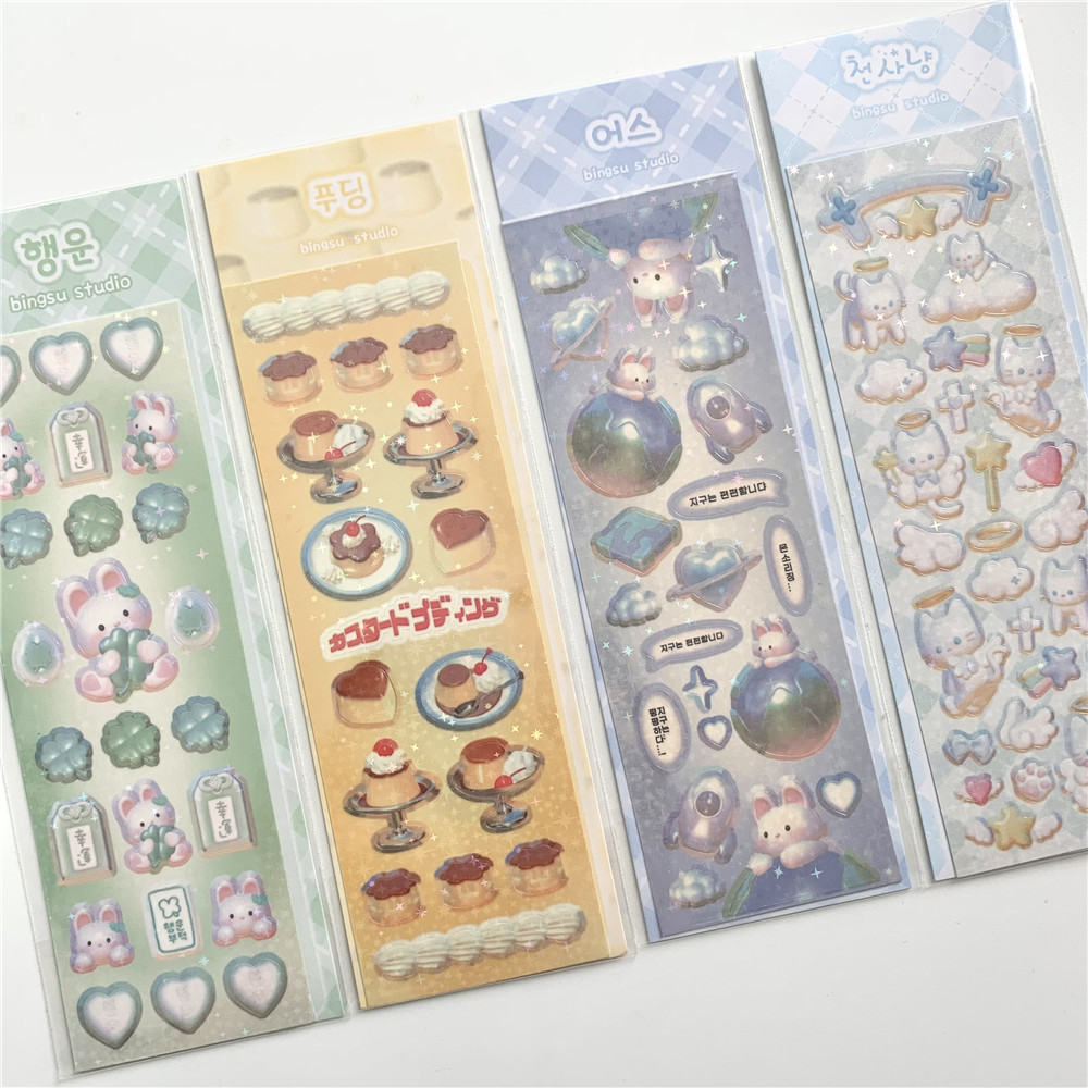 

Korean INS Cute Animal 3D Laser Guka Sticker Holographic DIY Scrapbooking Diary Stationery Decoration Sticker Handmade Gifts