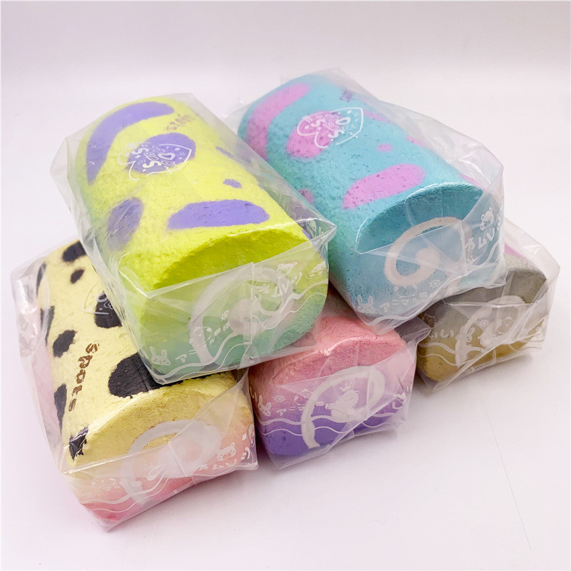 Cute Simulated Towel Cake Roll PU Slow Rebound Toys Creative Soft Pinch Music Fidget Toy Children Ad