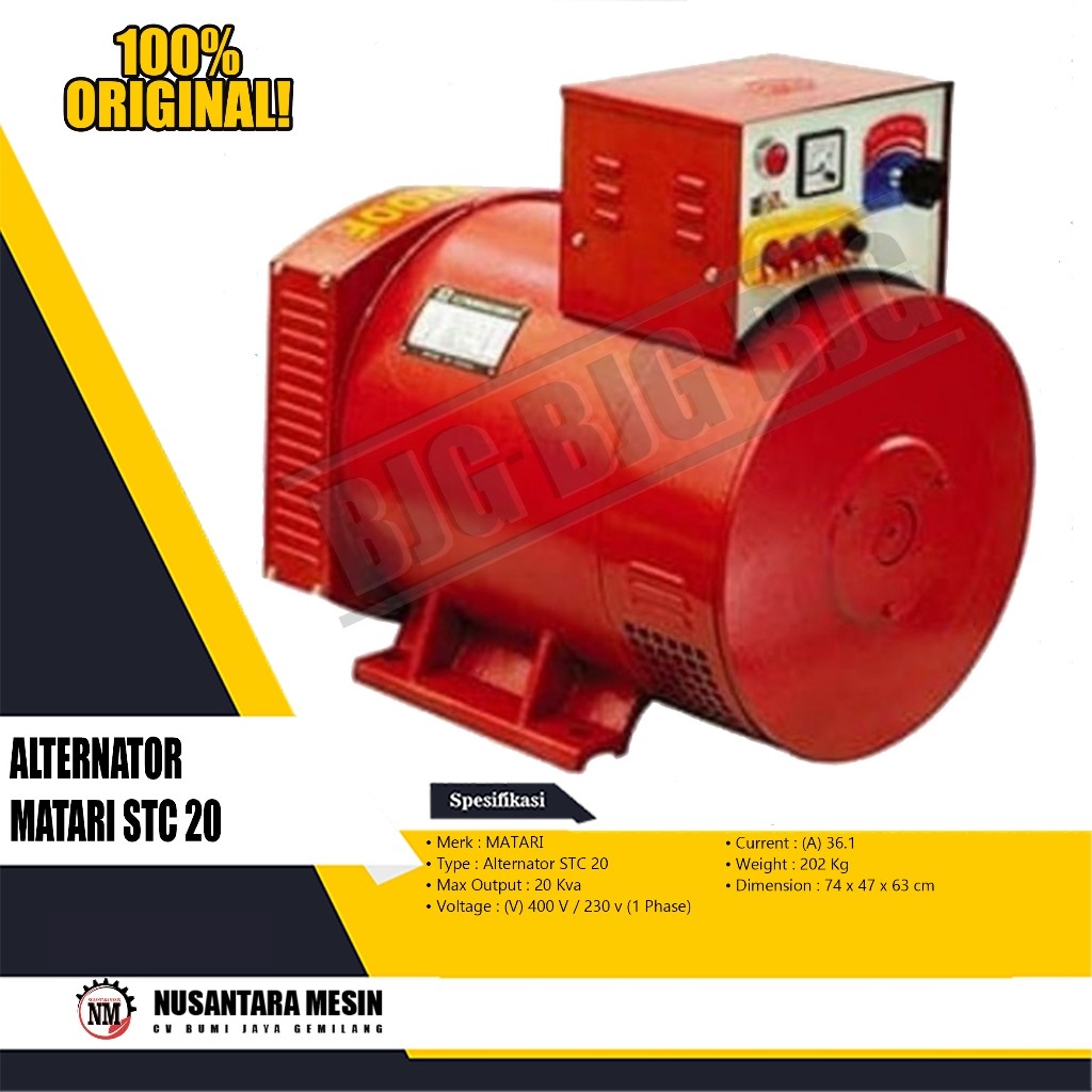 ALTERNATOR  / DINAMO MATARI STC 20 KW (3 PHASE)