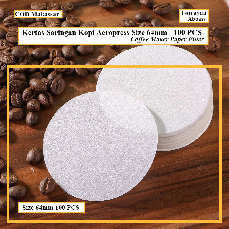64mm - 100 PCS - Kertas Saringan Kopi Aeropress - Paper Filter - Arshen U101 - Espresso Paper for Mo
