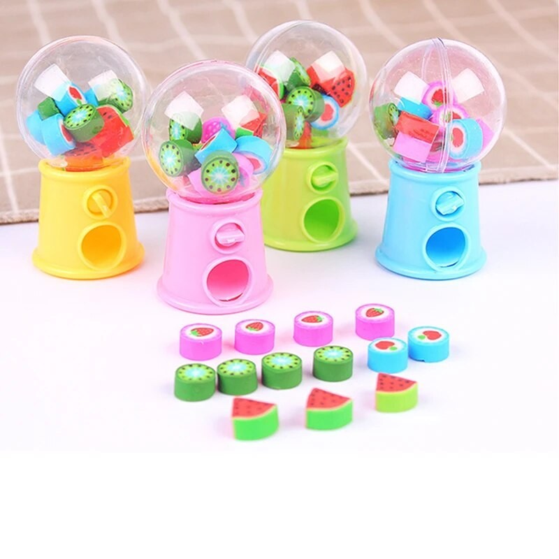 

Mini Cute Fruit Eraser Toys Creative Children Capsule Machine Toy Candy Grabbing Machine Present Catcher Funny Birthday Gifts