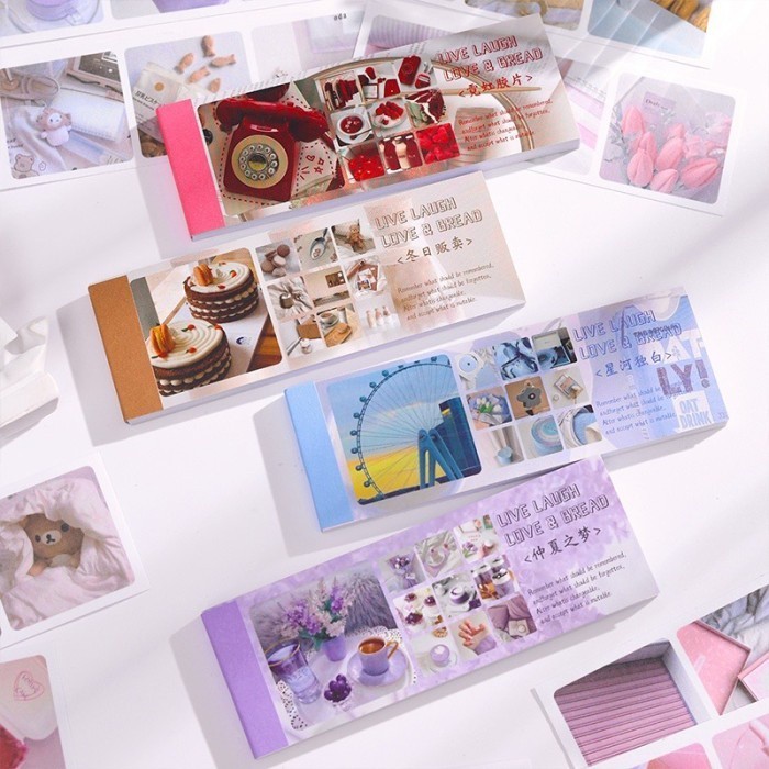 

Promo_[Limited Stok] Buku Sticker Aesthetic Vintage Isi90 Pattern Stiker Scrapbook Planner