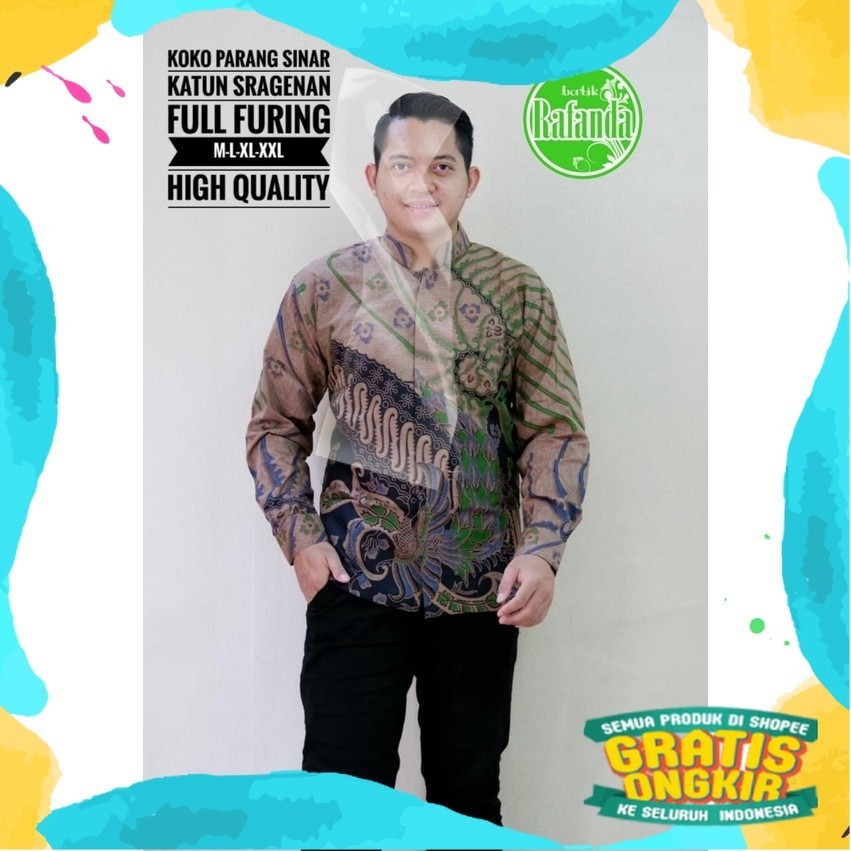 Koko Parang Sinar Kemeja Batik Pria Lengan Panjang & Lengan Pendek Batik Solo Modern Full Furing by 
