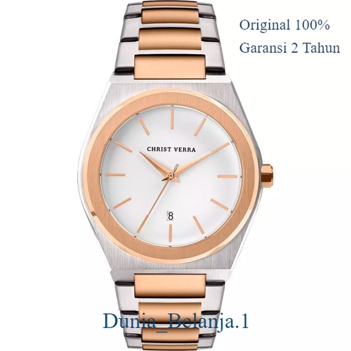 Original 100% Jam Tangan CHRIST VERRA Pria  CV 10985G-14 WHT Garansi Resmi 2 Tahun