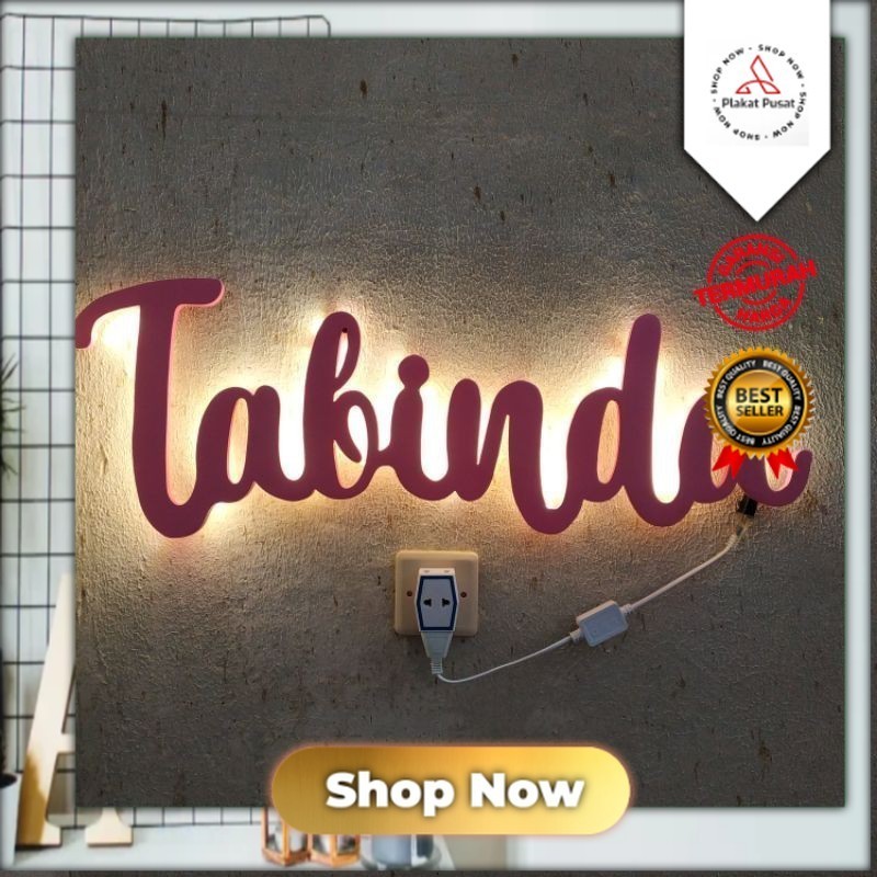 Custom Akrilik HURUF TIMBUL NYALA / Tinggi 15cm / 100% Foto asli, bukan foto curian / Premium /HURUF