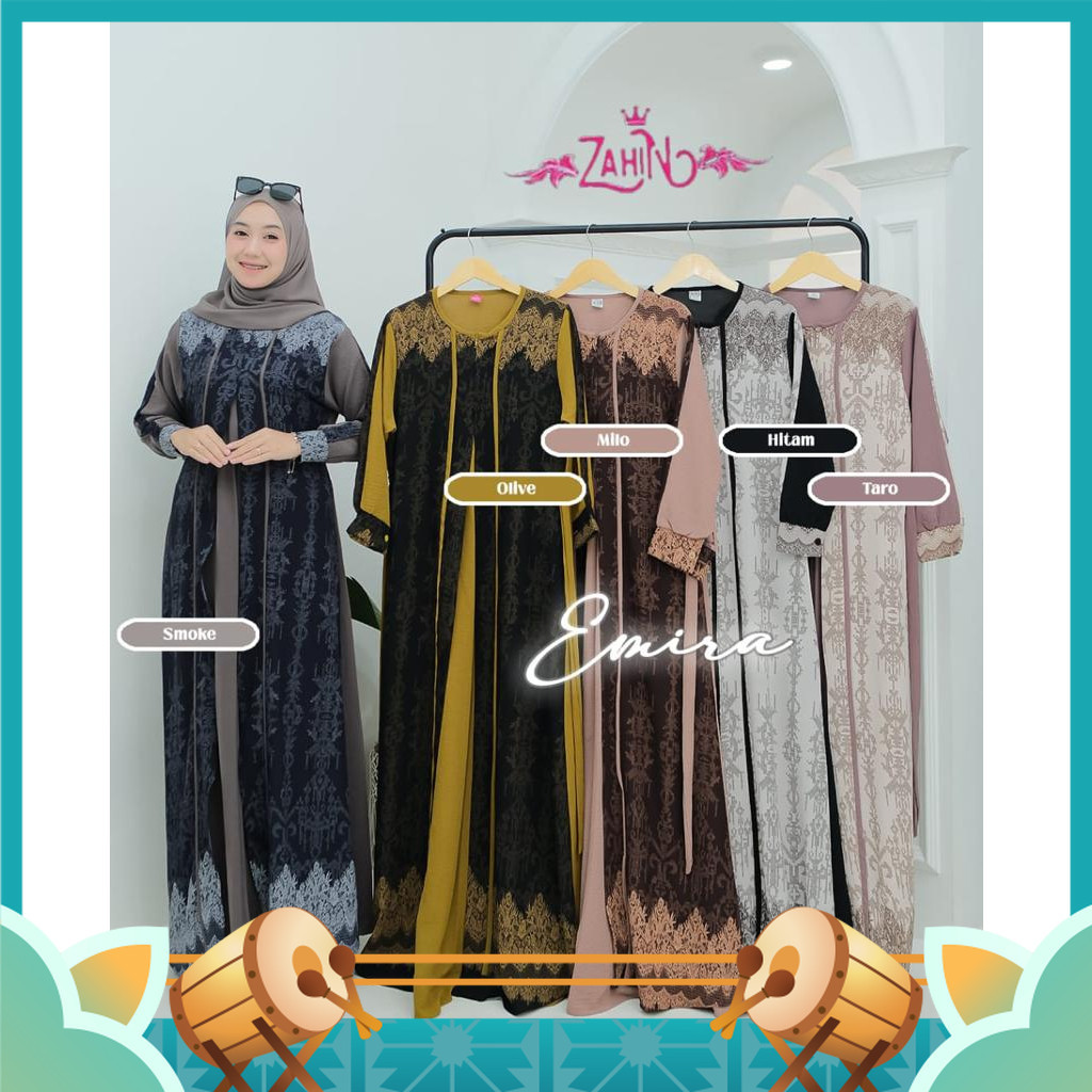 Dress Busui Gamis Lebaran Baju Idul Fitri Murah Premium / GAMIS EMIRA SERIES  BY ZAHIN/ GAMIS KEKINIAN TERBARU DARI ZAHIN/ DRESS ZAHIN CRINGKEL   /DRESS ZAHIN/ DRESS CRINKLEAIRFLOW/GAMIS ZAHIN